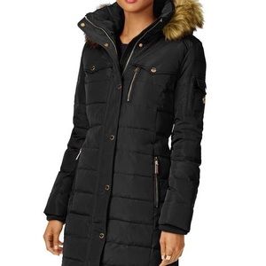 Black Long Fur Trim Jacket